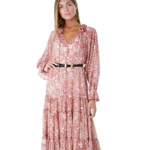Free People Feeling Groovy Chiffon Floral Maxi Dress US S